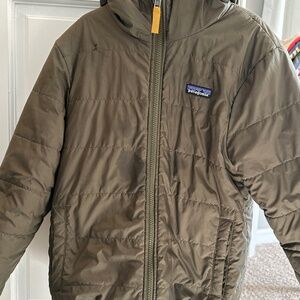 Patagonia Kids' Reversible Ready Freddy Coat, Green/Tan - Size S (7-8)
